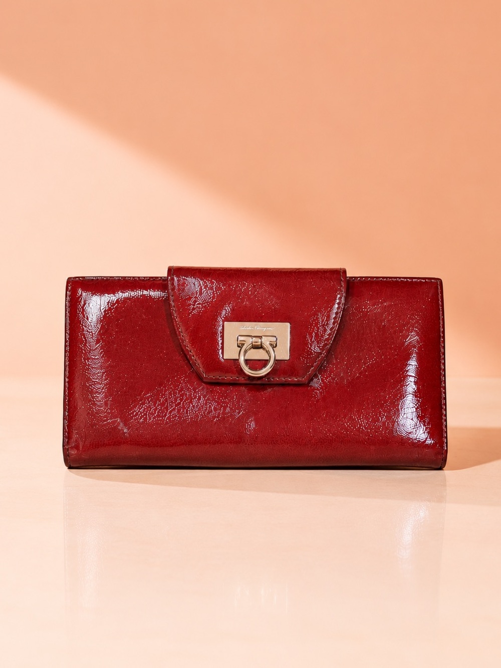 Vintage Salvatore Ferragamo long wallet | Leather Colorblock